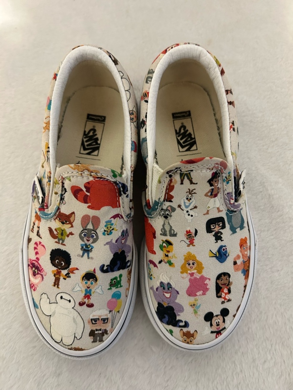 Vans Kids Disney 100 Year Anniversary White Slip-On Sneakers. - Picture 2 of 8
